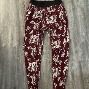 Burgundy Flowy Pants